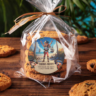 Tropical Island Pirate Girl Bedankt Sticker