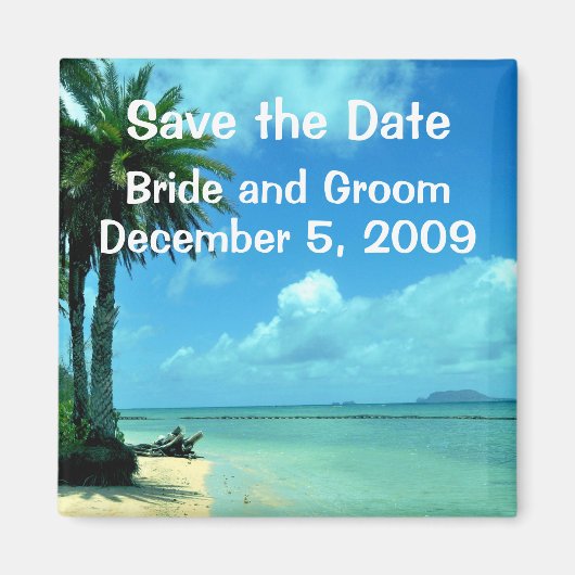 Tropical Island Save the Date Magnet (Voorkant)