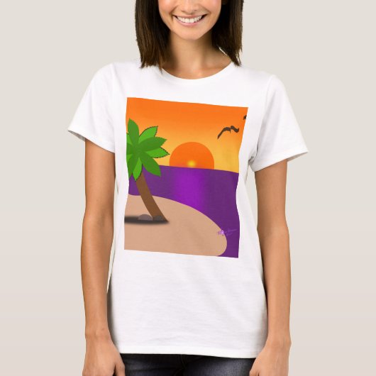 Tropical Island Scene Spaghetti Straps Tanktop (Voorkant)