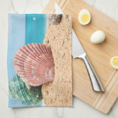 Tropical Island Seashells Turquoise Water Beach T Theedoek (Quarter Fold)