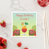 Tropical Island Summer Cocktail Drink Verjaardagsp Servet (Insitu)