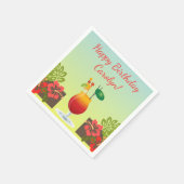 Tropical Island Summer Cocktail Drink Verjaardagsp Servet (Hoek)