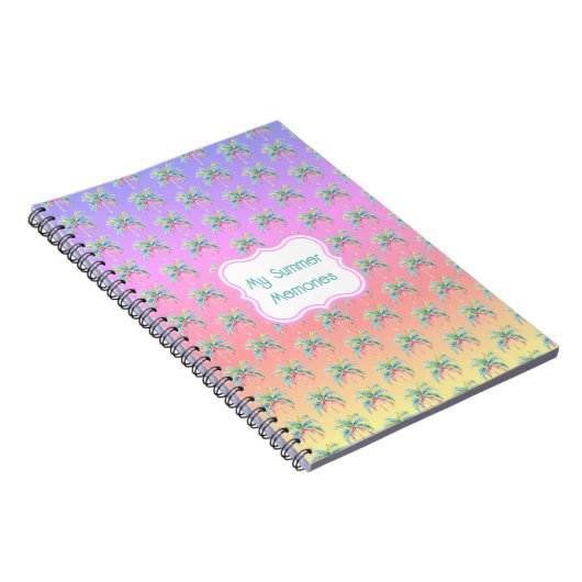 Tropical Island Sunset Palm Tree Notitieboek (Rechterzijde)