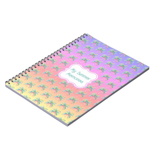 Tropical Island Sunset Palm Tree Notitieboek (Linkerzijde)