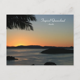Tropical Island Sunset, Queensland, Australië Briefkaart