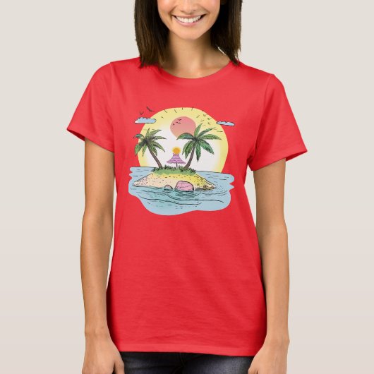 Tropical Island Sunset Streetwear T-Shirt (Voorkant)