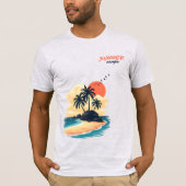 Tropical Island Sunset Summer Escape  T-shirt (Voorkant)