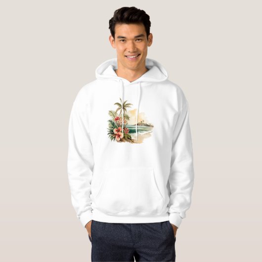 Tropical Island sweatshirt met capuchon (Voorkant volledig)