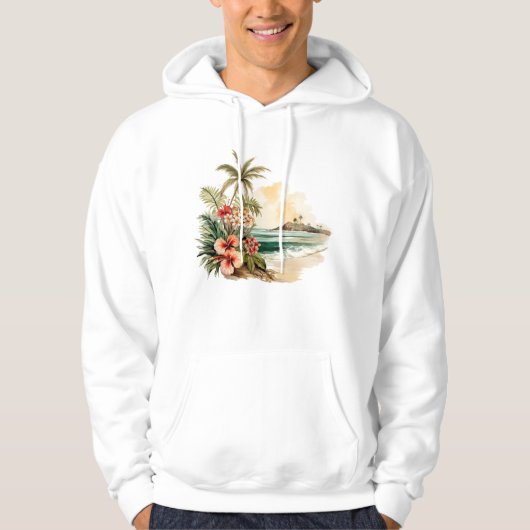 Tropical Island sweatshirt met capuchon (Voorkant)