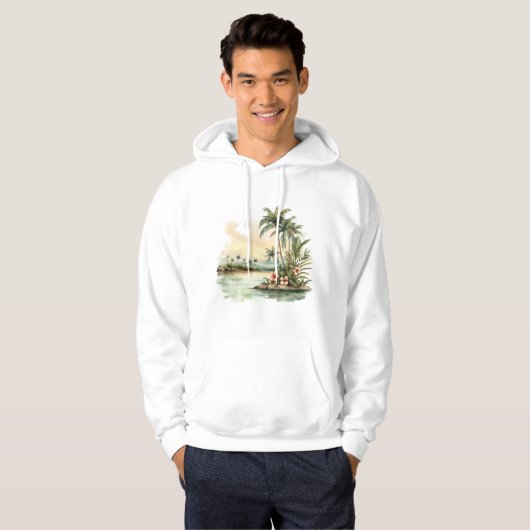 Tropical Island sweatshirt met capuchon (Voorkant volledig)