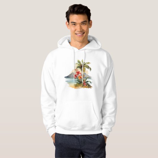 Tropical Island sweatshirt met capuchon (Voorkant volledig)