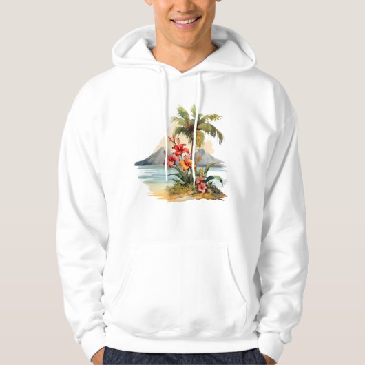 Tropical Island sweatshirt met capuchon (Voorkant)