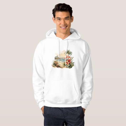 Tropical Island sweatshirt met capuchon (Voorkant volledig)