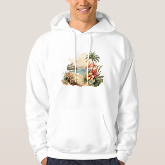 Tropical Island sweatshirt met capuchon (Voorkant)