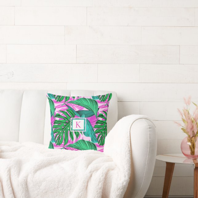 Tropical Island Vibes Monogram Kussen (Bank)