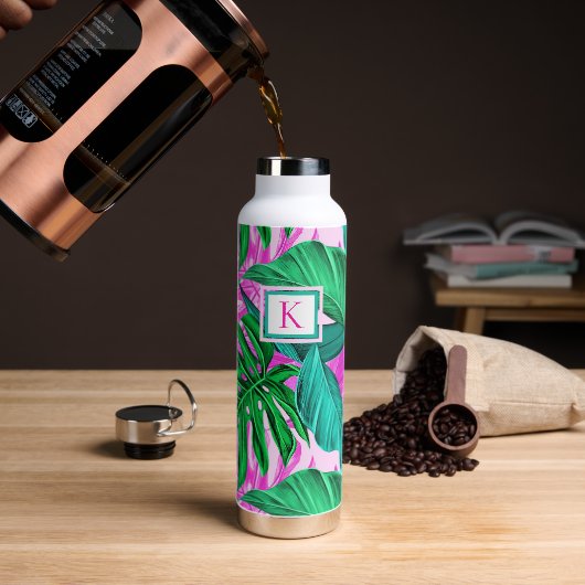 Tropical Island Vibes Monogram Waterfles (Koffie)