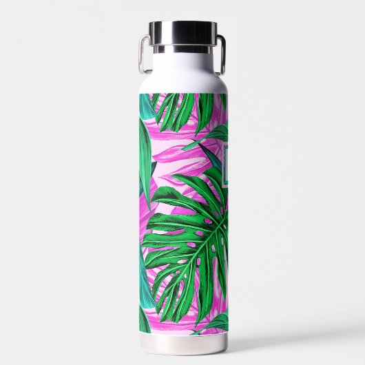 Tropical Island Vibes Monogram Waterfles (Voorkant)