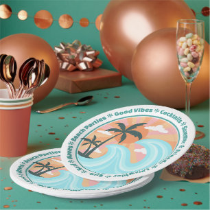 Tropical Island Vibes Motif Papieren Bordje