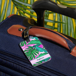 Tropical Island Vibes Personalized Bagagelabel