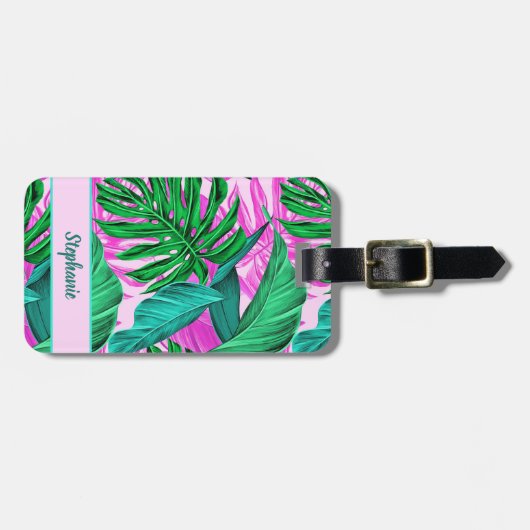 Tropical Island Vibes Personalized Bagagelabel (Voorkant horizontaal)