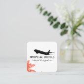 Tropical Island Vliegtuig Icon Travel Agent Vierkante Visitekaartje (Staand voorkant)