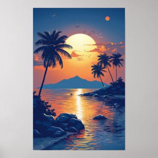 Tropical Island Wave Logo Poster (Voorkant)