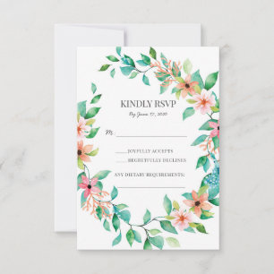 Tropical Island Wedding Luau RSVP kaarten