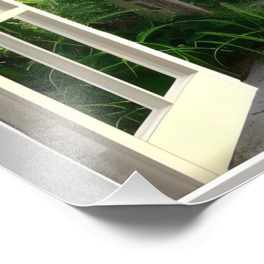 Tropical Island Window Uitzicht Foto Afdruk (Hoek)