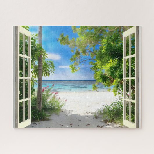 Tropical Island Window Uitzicht Legpuzzel (Horizontaal)