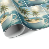 Tropical Island With Hammock in a Teacup Cadeaupapier (Rol Hoek)