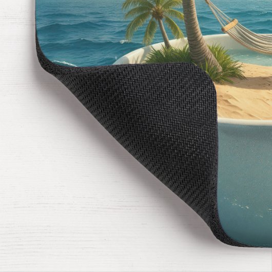 Tropical Island With Hammock in a Teacup Muismat (Hoek)
