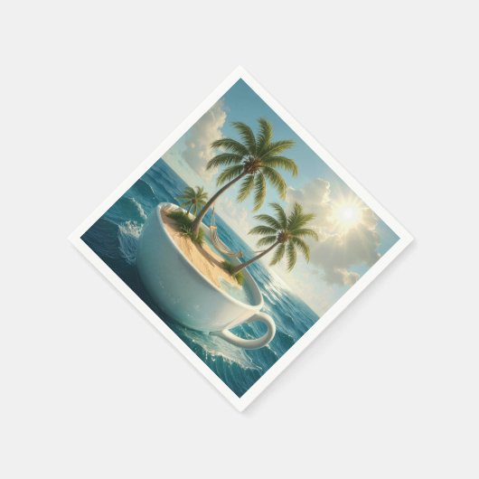 Tropical Island With Hammock in a Teacup Servet (Hoek)