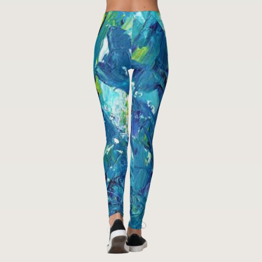Tropical Island Zee Blauw Groen YOGA BROEK Legging (Achterkant)