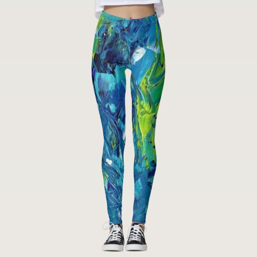 Tropical Island Zee Blauw Groen YOGA BROEK Legging (Voorkant)