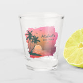 Tropical Isle Getuige of Bruidsjonker Roze ID581 Shot Glas (Voorkant)