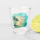 Tropical Isle Moeder van de Bruidegom Teal ID581 Shot Glas (Voorkant)