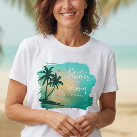 Tropical Isle Moeder van de Bruidegom Teal ID581 T-shirt