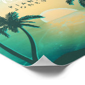 Tropical Isle Sunrise Vrijgezellenfeest Blauwgroen Poster (Hoek)