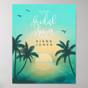 Tropical Isle Sunrise Vrijgezellenfeest Blauwgroen Poster