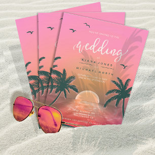 Tropical Isle Sunrise Wedding Pink L2 Arch ID581 Kaart