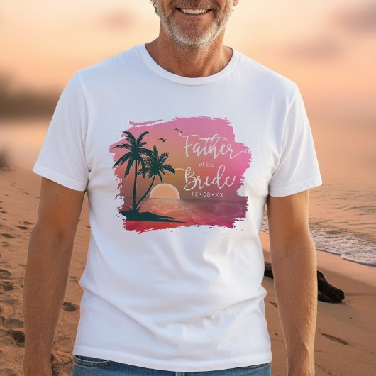 Tropical Isle Vader van de Bruid Roze ID581 T-shirt