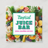 Tropical Juice Blend & Smoothie Juice Bar Vierkante Visitekaartje (Voorkant)