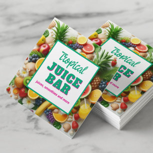 Tropical Juice Blend & Smoothie Juice Bar Vierkante Visitekaartje