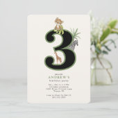 Tropical Jungle 3rd Birthday Animal Kaart (Staand voorkant)