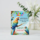 Tropical Jungle Birthday Party Invitation for Kids Briefkaart (Staand voorkant)
