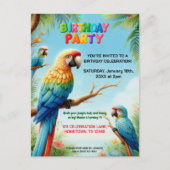 Tropical Jungle Birthday Party Invitation for Kids Briefkaart (Voorkant)