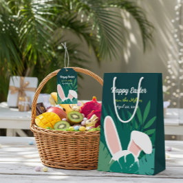 Tropical Jungle Easter Bunny Custom Gift Bag Medium Cadeauzakje