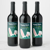 Tropical Jungle Easter Bunny Custom Wine Label Wijn Etiket (Flessen)