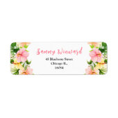 Tropical Jungle Floral and Foliage Bridal Shower Etiket (Voorkant)