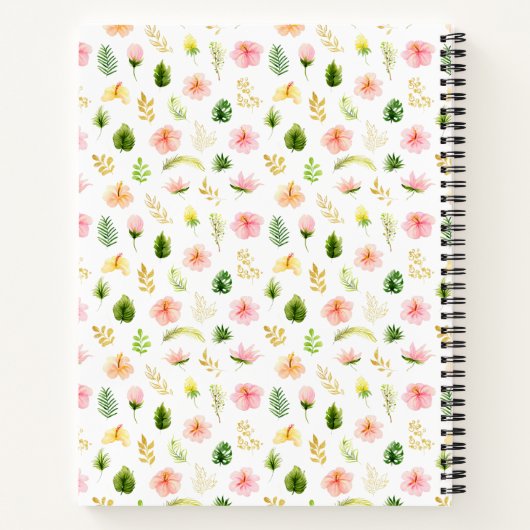 Tropical Jungle Floral Baby Birth Stats Notitieboek (Achterkant)